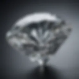 Close-up view of a clear-cut diamond highlighting its brilliance