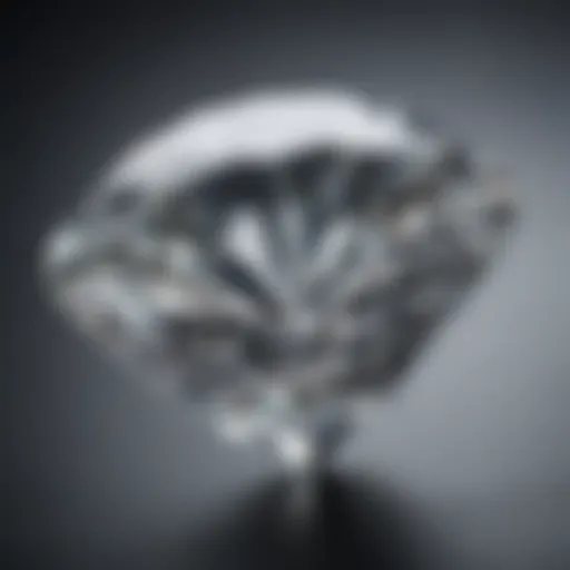 Close-up view of a clear-cut diamond highlighting its brilliance