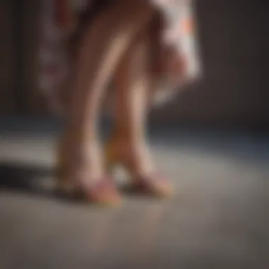 Colorful Sandals and Floral Dress Colorful sandals paired with a floral dress