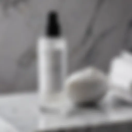 Elegant bottle of The Inkey Glycolic Acid Toner on a marble countertop