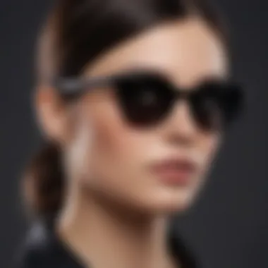 A stylish individual showcasing black designer glasses