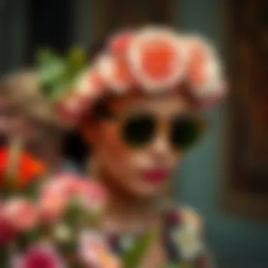 A close-up of floral accessories, highlighting personal expression through floral elements