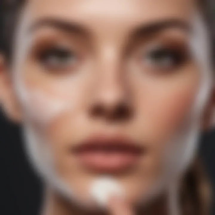Close-up of rich and creamy moisturizer being applied on skin