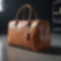 Elegant work tote showcasing a luggage sleeve feature