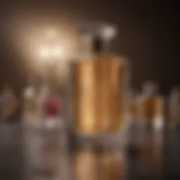 Elegant fragrance bottles arranged artistically