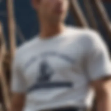 A Breton tee shirt displayed against a nautical backdrop.