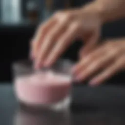 Acetone soaking technique for dip nail polish removal