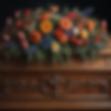 Evolving Traditions: Historical Floral Practices A historical depiction of flowers on coffins through the ages, showcasing evolving traditions.