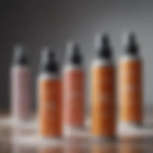 Different types of salt spray for hair with various packaging