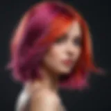 Vibrant colored hair with glossy finish