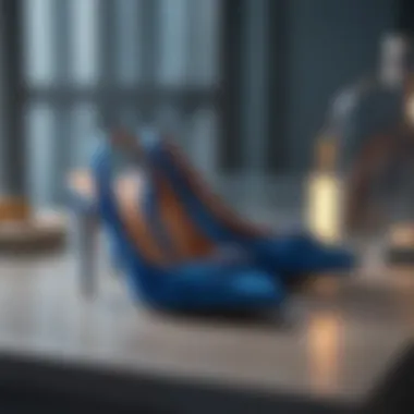 Color palette featuring hues that complement blue slingbacks