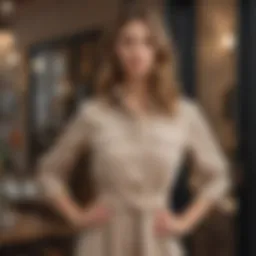 A stylish Veronica Beard shirt dress showcased in a modern setting, highlighting its unique design elements.