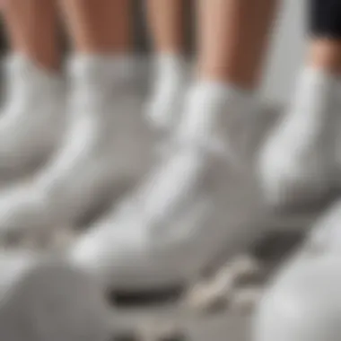 Diverse Outfits Featuring White Sneakers A collage showcasing various outfit styles paired with white sneakers