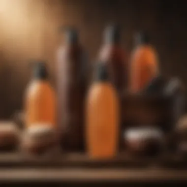 Hair care products on a wooden surface