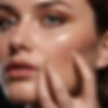 Close-up of a hand applying Tom Ford Stick Foundation to the skin.