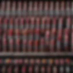 A vibrant display of various chapstick containers arranged artistically