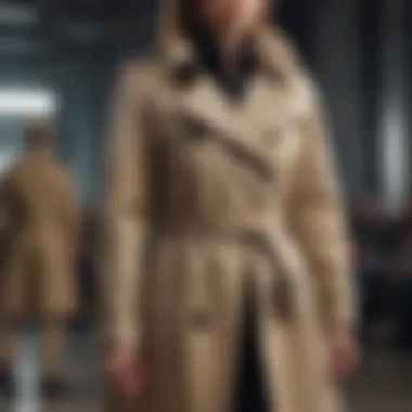 Elegant trench coat showcased on a fashion runway