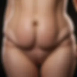 Visual representation of uneven belly fat distribution