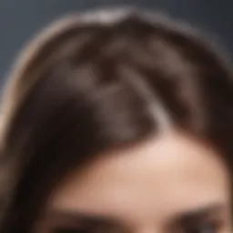 A close-up view of a healthy scalp showing shiny hair and no flakes