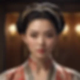 Traditional Asian haircut showcasing intricate designs