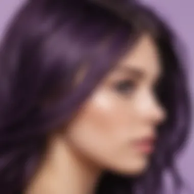 Lathering Purple Shampoo in Hair Close-up of purple shampoo lathering in hair strands