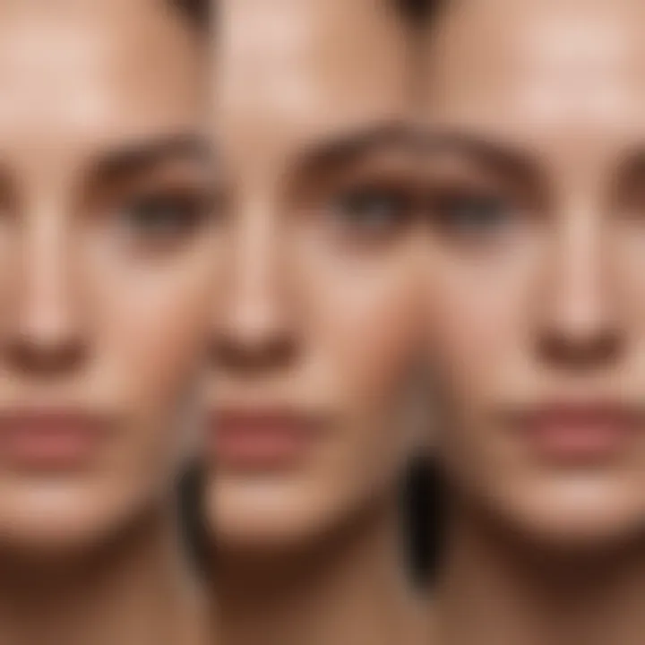 Comparison of brow tint longevity on different skin types.