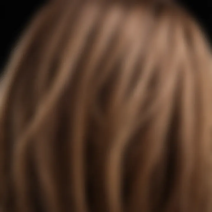 Close-up of hair strands showing shine and health