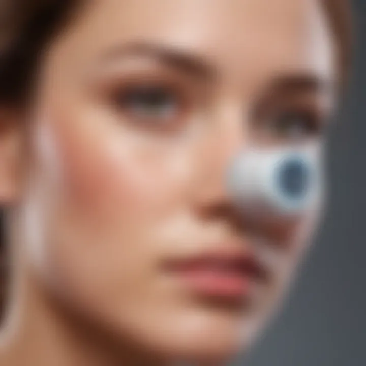 A close-up view of a laser treatment device used for acne