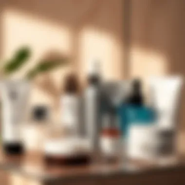 Daily Skincare Routine for Pore Refinement A skincare routine displayed with various daily maintenance products.