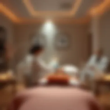 Relaxing Spa Environment for Skincare A serene spa environment showcasing skincare professionals at work.