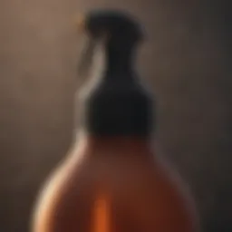 Close-up of a heat protection spray bottle