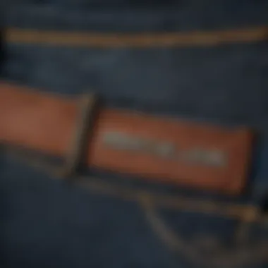 Detailed view of the stitching on Levi's Signature Mid Rise Bootcut jeans