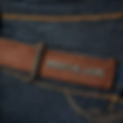 Detailed view of the stitching on Levi's Signature Mid Rise Bootcut jeans