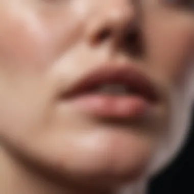 Inflamed Chin Acne Close-up of chin acne showing inflammation