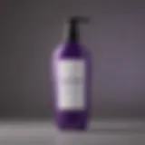 A vibrant purple conditioner bottle against a neutral background.