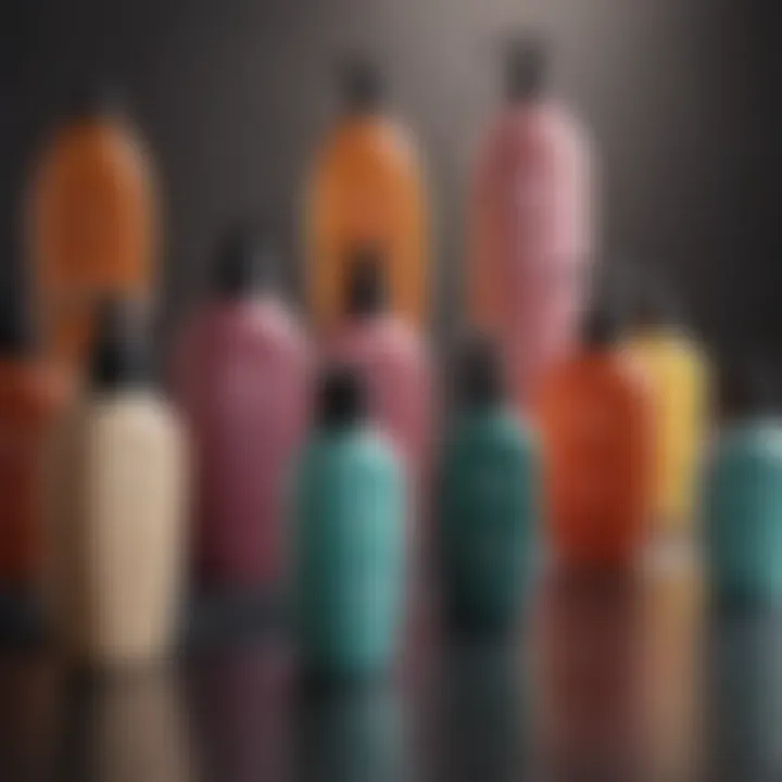 Variety of shampoos for different hair types