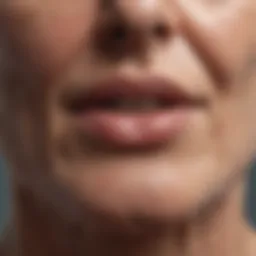 Illustration of skin structure showing layers affected by aging