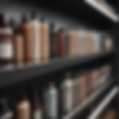 Variety of hair toning products displayed on a shelf