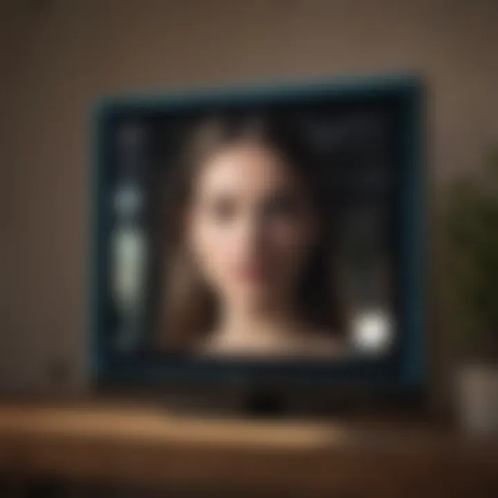 User interacting with the Frame TV's smart features