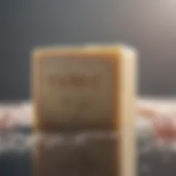Close-up of acne-fighting soap bar with natural ingredients
