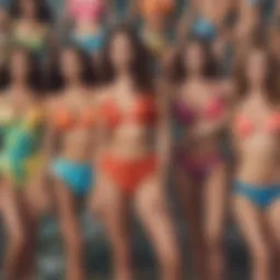 A diverse array of swimsuit designs showcasing various styles and fabrics