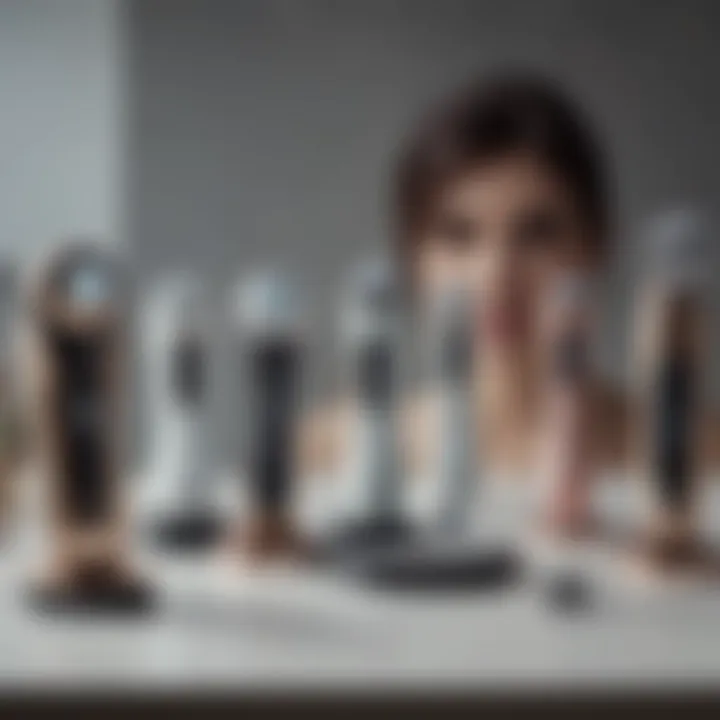 Various electric facial massagers displayed elegantly