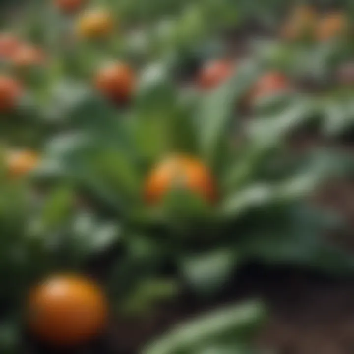 A close-up of a fresh, green vegetable garden showcasing vitamin A sources.