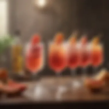 Artful Presentation of Vodka Popsicles Artfully arranged vodka popsicles on a table