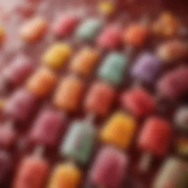 A Vibrant Array of Vodka Popsicle Flavors Colorful vodka popsicles in various flavors