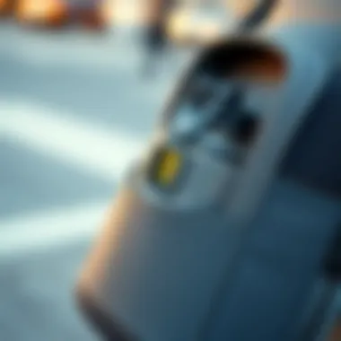 Close-up of the water bottle holder integrated into a travel bag