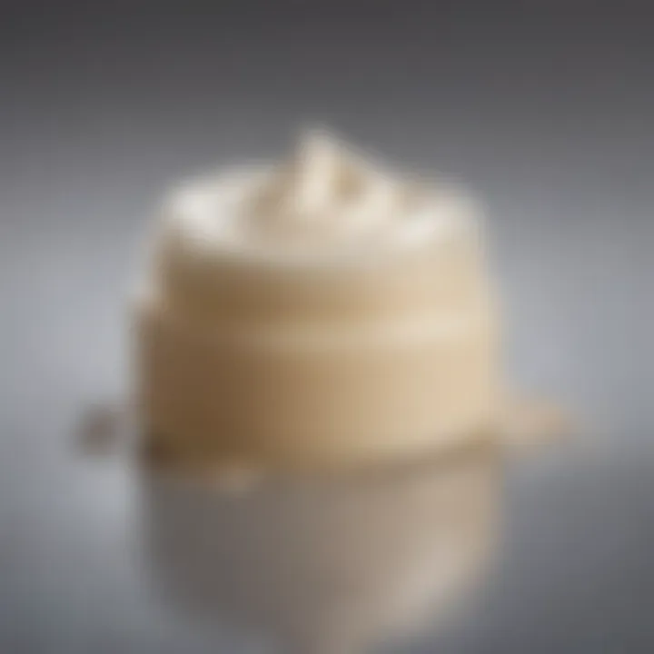 Close-up view of wax cream texture showing smoothness and consistency.