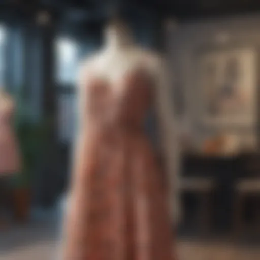 Elegant sundress displayed on a mannequin in a boutique setting