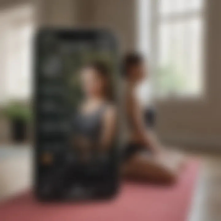 Yoga app features and benefits displayed